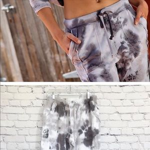 Free People Tie Dye Joggers Black Sweats New Large